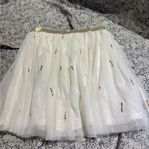NWT Velveteen ivory tulle skirt 12 Neiman Marcus